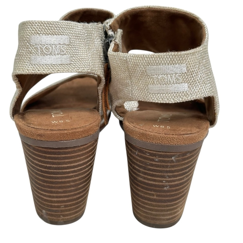 TOMS Women's Cream Wedge Sandals Size 8.5 - Picture 6 of 9